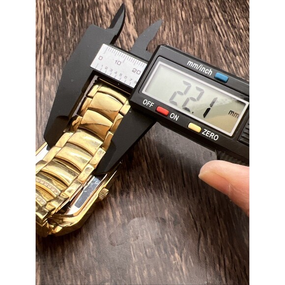 Mens Gold Tone Bling Iced CZ Elgin Rectangle Dress Analog Watch New Battery main image 8